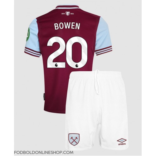 West Ham United Jarrod Bowen #20 Hjemme Trøje Børn 2024-25 Kortærmet (+ Korte bukser)